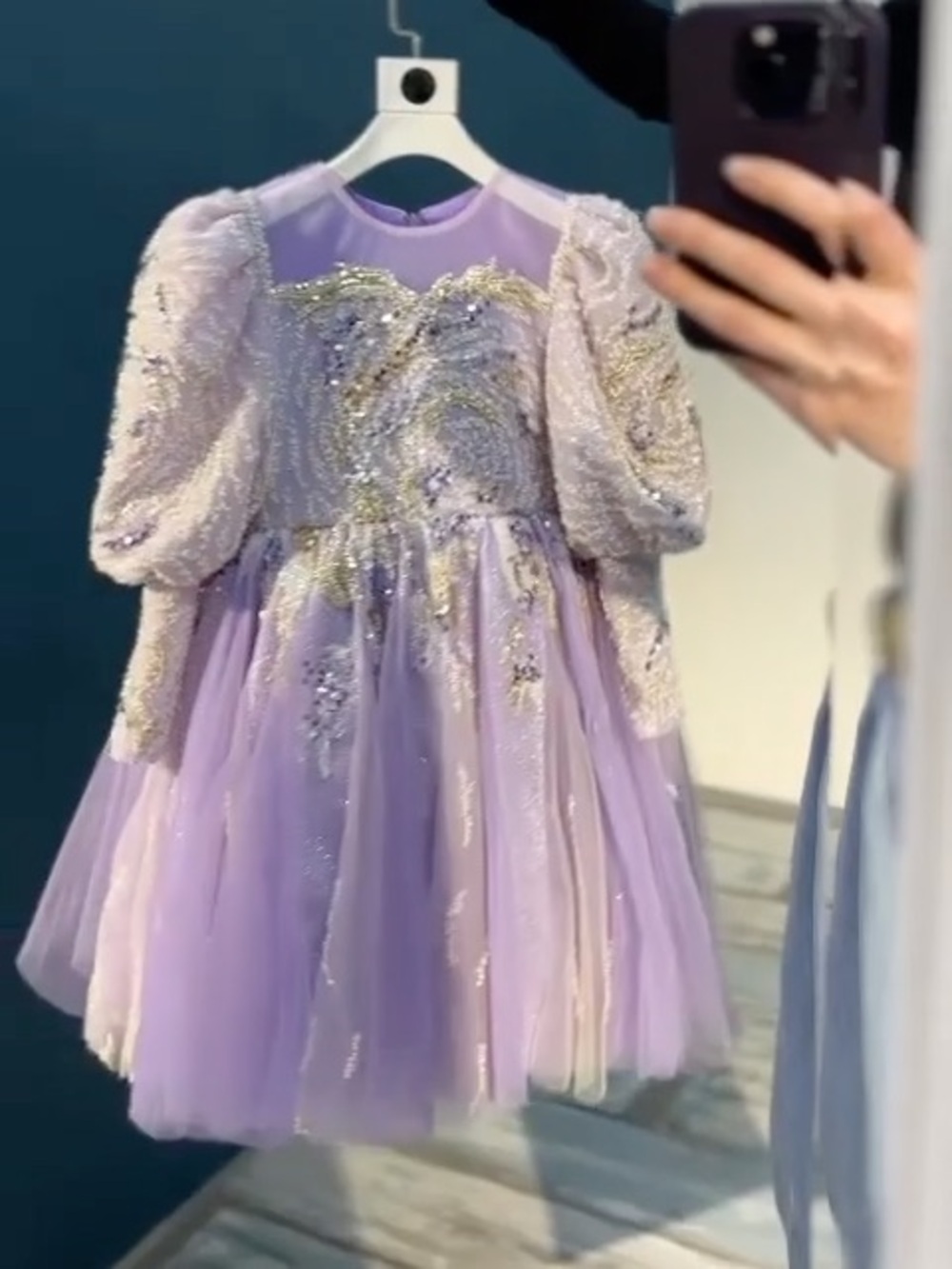 Lavender Sequin Tulle Dress for Kids - Elegant Party Dress